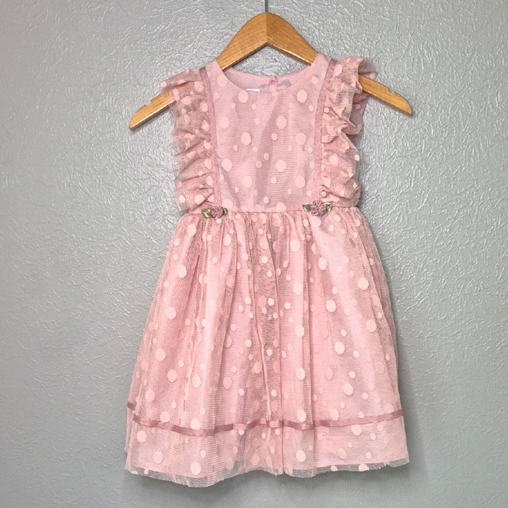 Marmellata Special Occasion‎ Toddler 5T Girl's Sleeveless Dress Pink Polka Dot